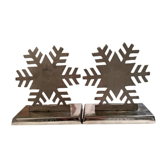 Silver Snowflake Gray Mosaic 2-Pack Stocking Holder Hanger - Picture 4 of 6
